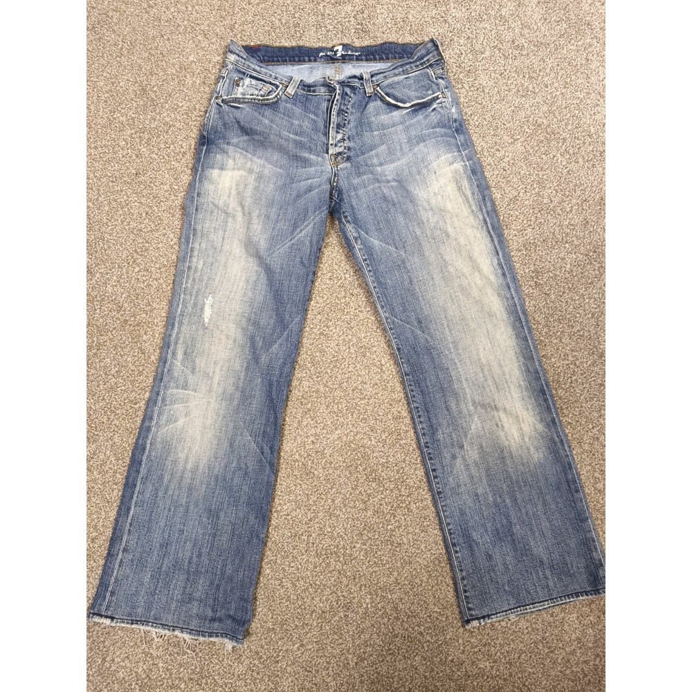 7 For All Mankind Dojo Jeans Womens 33 Bootcut Flare Distressed